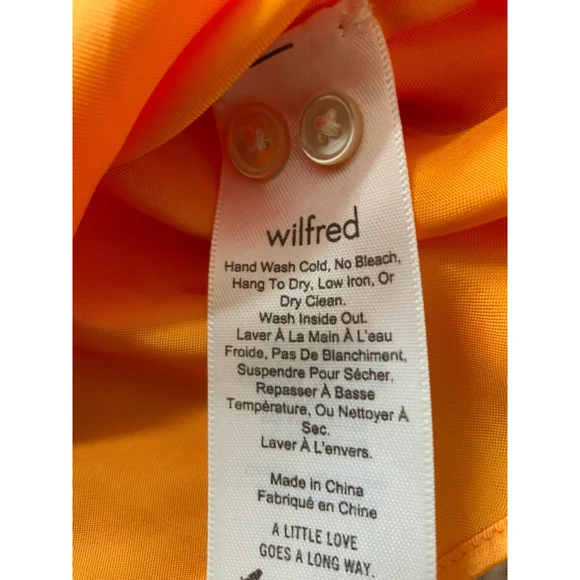 Wilfred Orange Satin Tie-Front Blouse Size S - Picture 6 of 7